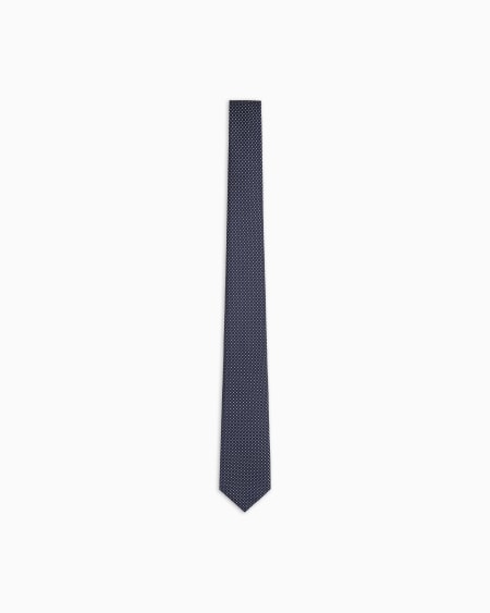 a|x armani exchange Silk tie with jacquard micro-pattern