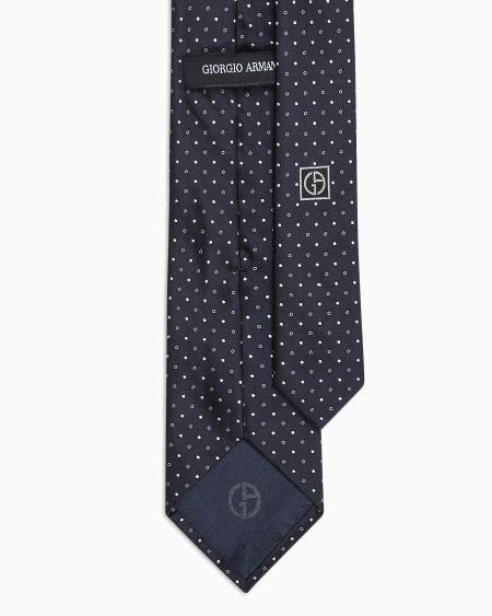 A|x Armani Exchange Silk Tie With Micro Jacquard Polka Dots