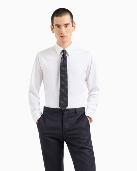 A|x Armani Exchange Silk Tie With Micro Jacquard Polka Dots