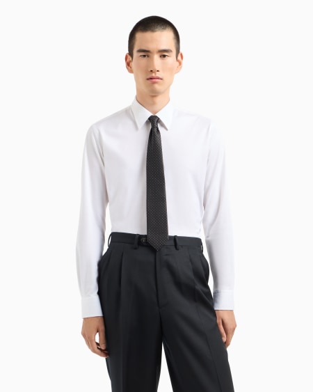 A|x Armani Exchange Silk Tie With Micro Jacquard Polka Dots