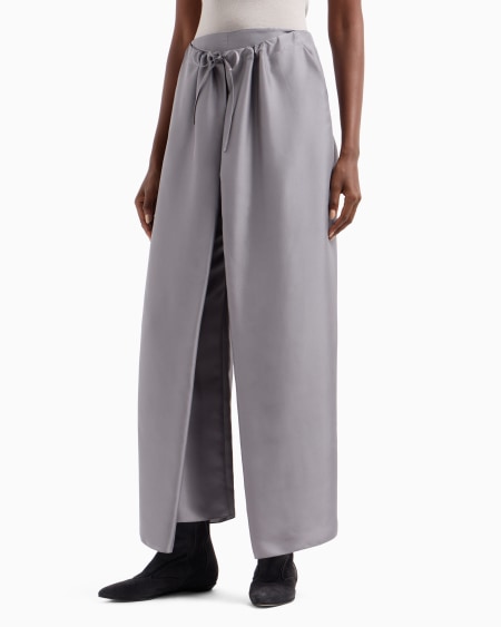 A|x Armani Exchange Silk Trousers With Panel Detail