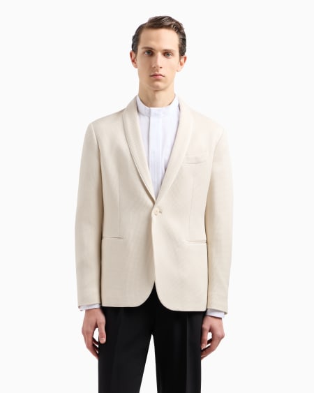 A|x Armani Exchange Single-breasted Jacket In A Silk Blend