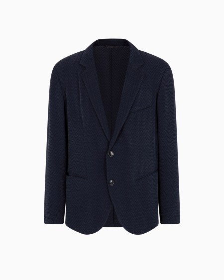 a|x armani exchange Single-breasted jacket in chevron cupro and viscose