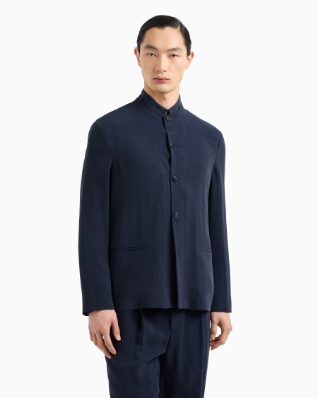 A|x Armani Exchange Single-breasted Jacket In Cupro And Viscose