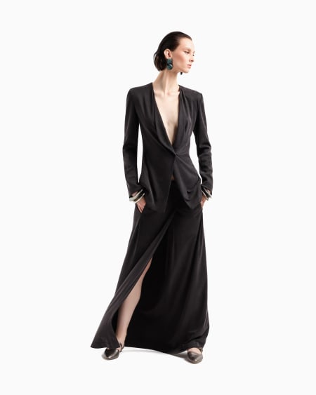 A|x Armani Exchange Single-breasted Jacket In Cupro Jersey Interlock