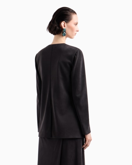 A|x Armani Exchange Single-breasted Jacket In Cupro Jersey Interlock