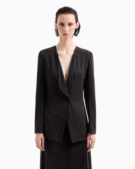 A|x Armani Exchange Single-breasted Jacket In Cupro Jersey Interlock