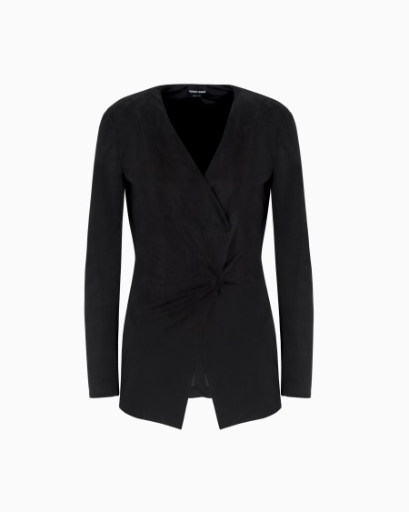 a|x armani exchange Single-breasted jacket in cupro jersey interlock