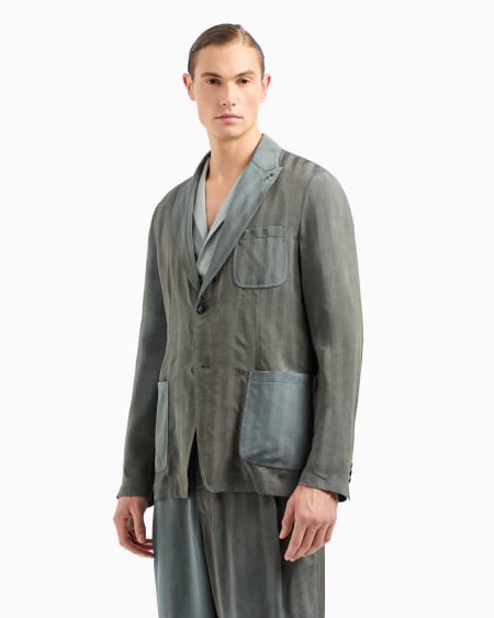 A|x Armani Exchange Single-breasted Jacket In Iridescent Viscose