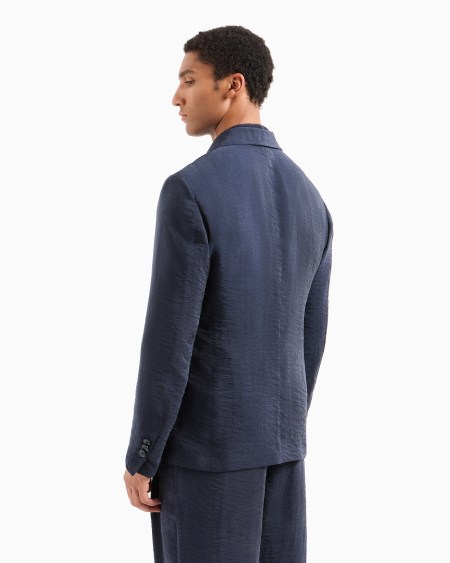 A|x Armani Exchange Single-breasted Jacket In Jacquard Cupro
