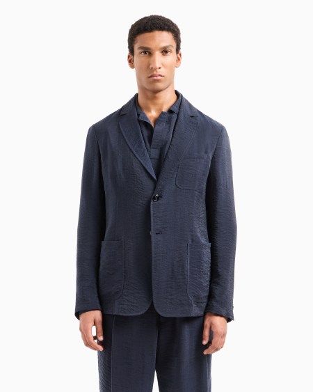 A|x Armani Exchange Single-breasted Jacket In Jacquard Cupro