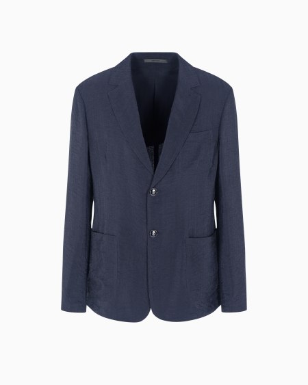 a|x armani exchange Single-breasted jacket in jacquard cupro