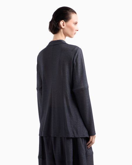 A|x Armani Exchange Single-breasted Jacket In Light Viscose Jersey