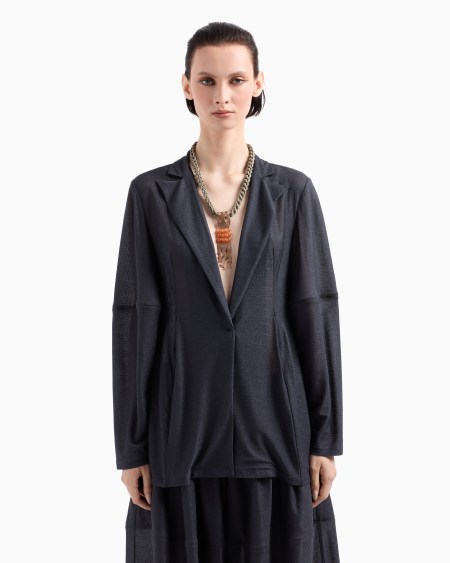 A|x Armani Exchange Single-breasted Jacket In Light Viscose Jersey