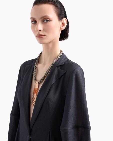 A|x Armani Exchange Single-breasted Jacket In Light Viscose Jersey