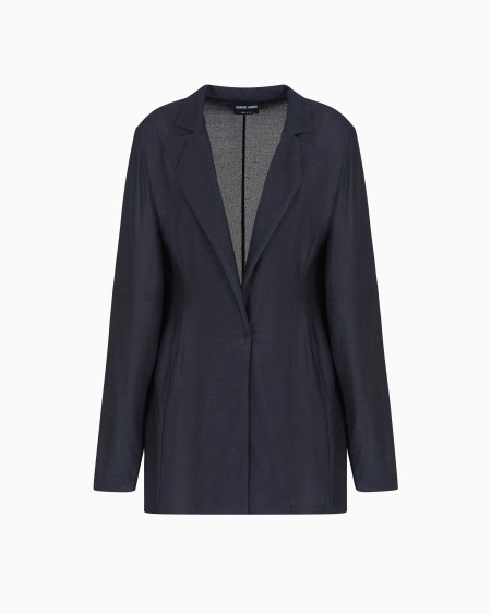a|x armani exchange Single-breasted jacket in light viscose jersey