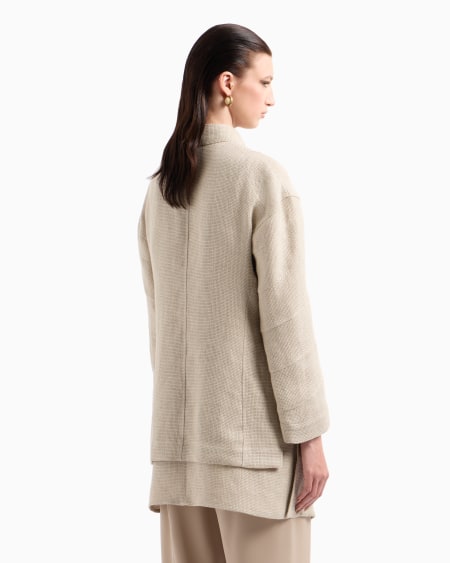 A|x Armani Exchange Single-breasted Jacket In Linen Gauze