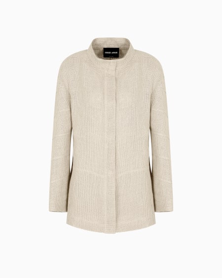 a|x armani exchange Single-breasted jacket in linen gauze