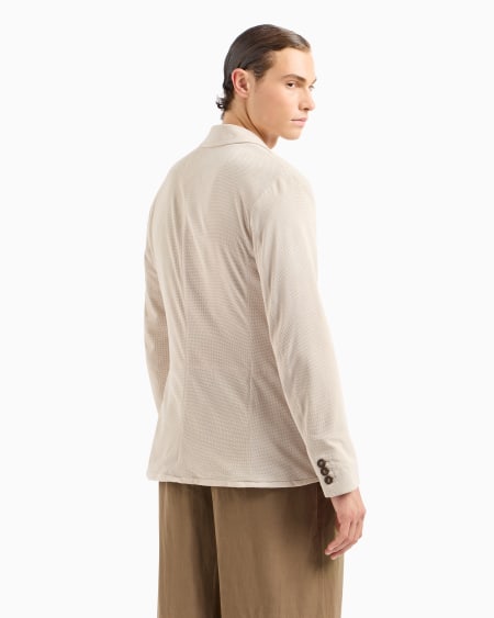 A|x Armani Exchange Single-breasted Jacket In Perforated Suede