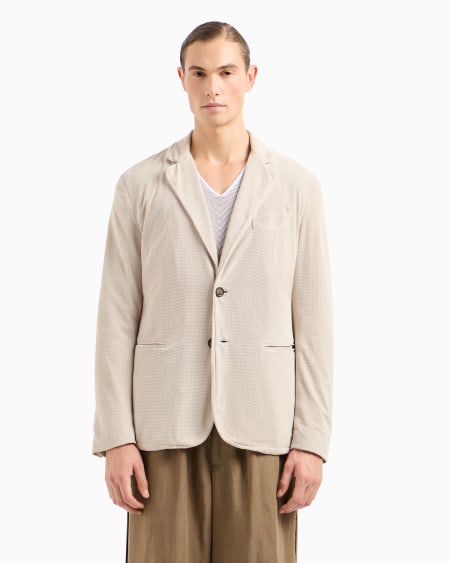 A|x Armani Exchange Single-breasted Jacket In Perforated Suede