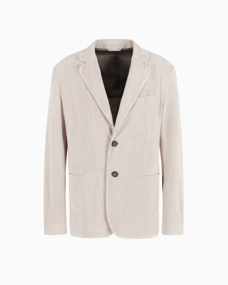 a|x armani exchange Single-breasted jacket in perforated suede