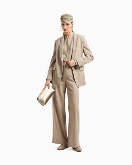 A|x Armani Exchange Single-breasted Jacket In Stretch Wool Barathea