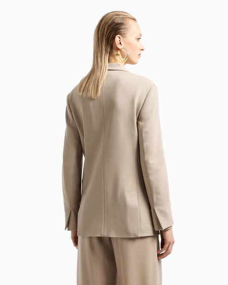 A|x Armani Exchange Single-breasted Jacket In Stretch Wool Barathea