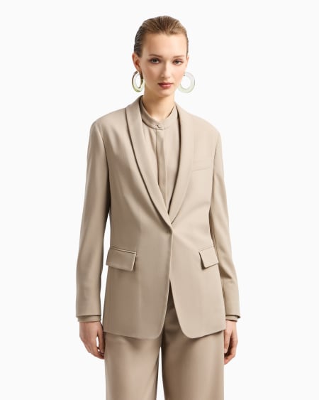 A|x Armani Exchange Single-breasted Jacket In Stretch Wool Barathea