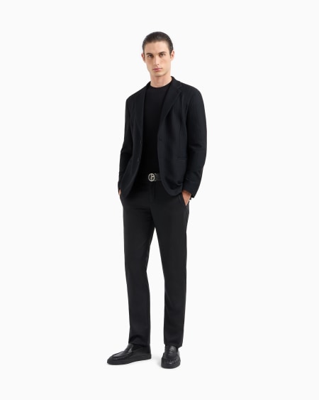 A|x Armani Exchange Single-breasted Jacket In Technical Waffle Fabric