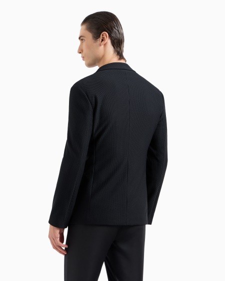 A|x Armani Exchange Single-breasted Jacket In Technical Waffle Fabric