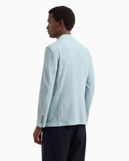 A|x Armani Exchange Single-breasted Jacket In Technical Waffle Fabric