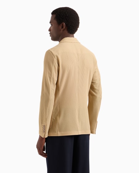 A|x Armani Exchange Single-breasted Jacket In Technical Waffle Fabric
