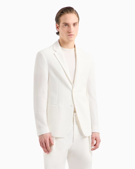 A|x Armani Exchange Single-breasted Jacket In Technical Waffle Fabric