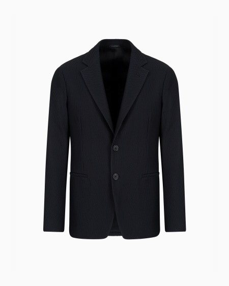 a|x armani exchange Single-breasted jacket in technical waffle fabric