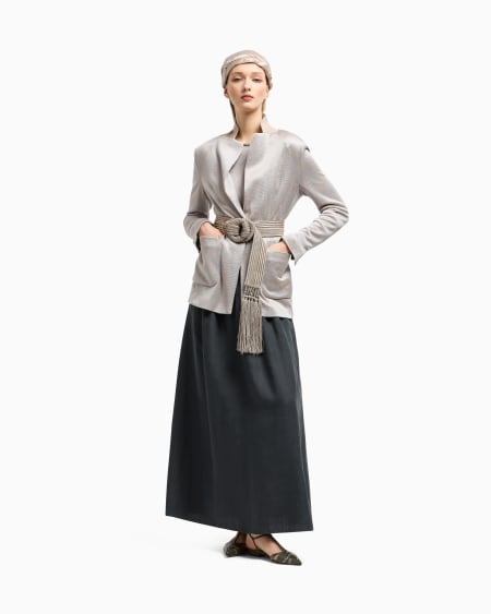 A|x Armani Exchange Single-breasted Jacket In Two-tone Jacquard Viscose Jersey