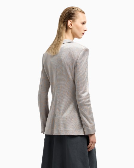 A|x Armani Exchange Single-breasted Jacket In Two-tone Jacquard Viscose Jersey