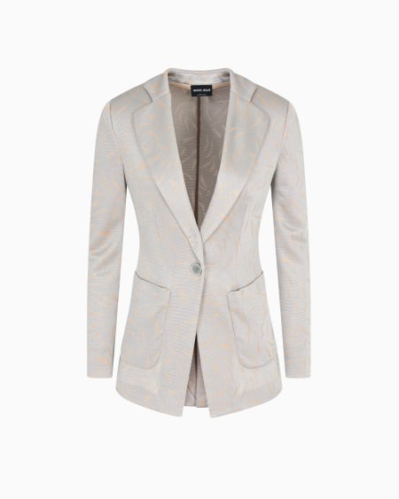 a|x armani exchange Single-breasted jacket in two-tone jacquard viscose jersey