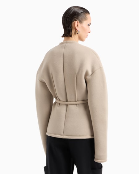 A|x Armani Exchange Single-breasted Jacket In Viscose And Cashmere Jersey