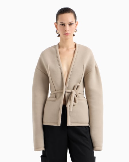 A|x Armani Exchange Single-breasted Jacket In Viscose And Cashmere Jersey
