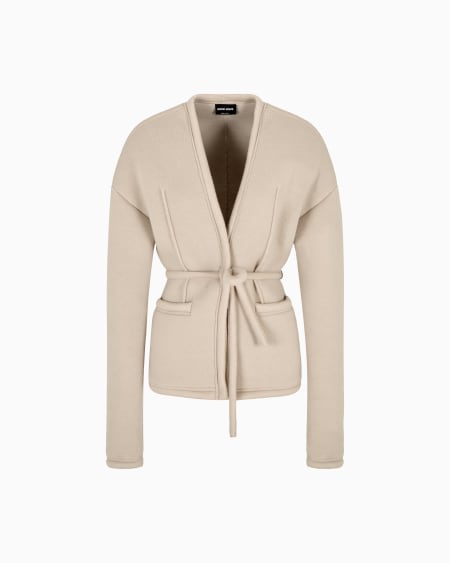 a|x armani exchange Single-breasted jacket in viscose and cashmere jersey