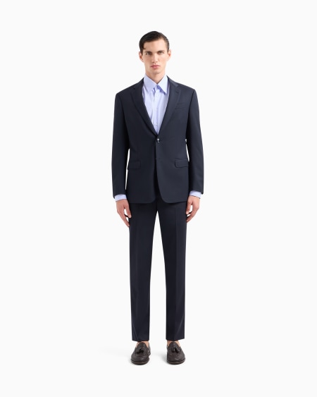 A|x Armani Exchange Single-breasted Soft Line Suit In Virgin Wool