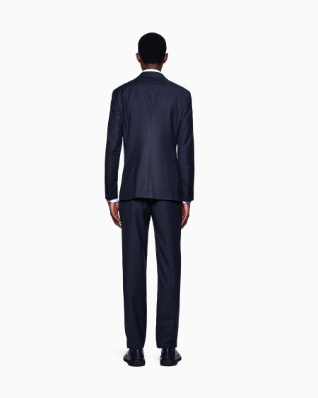 A|x Armani Exchange Single-breasted Soho Line Suit In Micro-pinstriped Virgin Wool