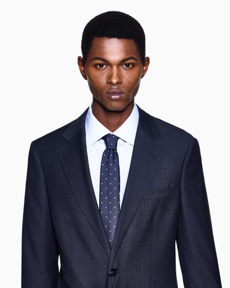 A|x Armani Exchange Single-breasted Soho Line Suit In Micro-pinstriped Virgin Wool