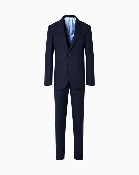a|x armani exchange Single-breasted Soho Line suit in micro-pinstriped virgin wool