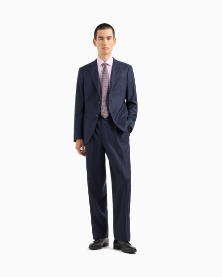 A|x Armani Exchange Single-breasted Soho Line Suit In Pinstriped Virgin Wool