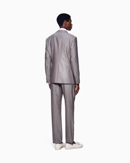 A|x Armani Exchange Single-breasted Soho Line Suit In Two-tone Armure Wool