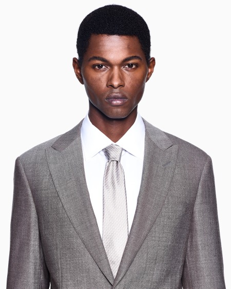 A|x Armani Exchange Single-breasted Soho Line Suit In Two-tone Armure Wool
