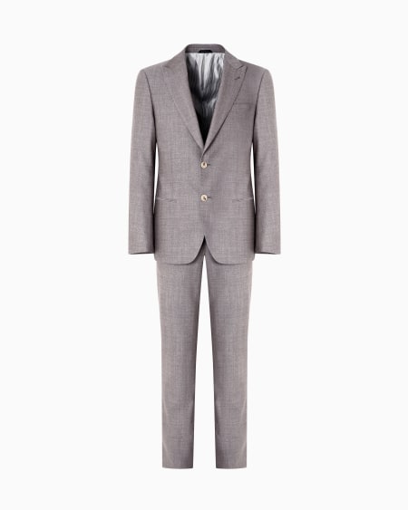 a|x armani exchange Single-breasted Soho Line suit in two-tone armure wool