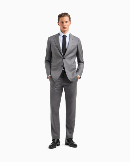 A|x Armani Exchange Single-breasted Soho Line Suit In Virgin Wool And Cashmere