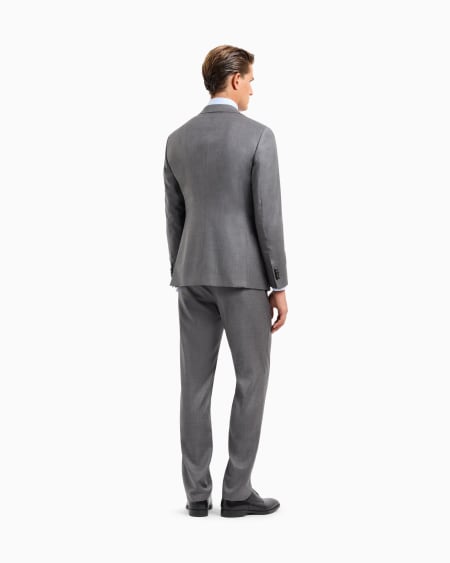 A|x Armani Exchange Single-breasted Soho Line Suit In Virgin Wool And Cashmere
